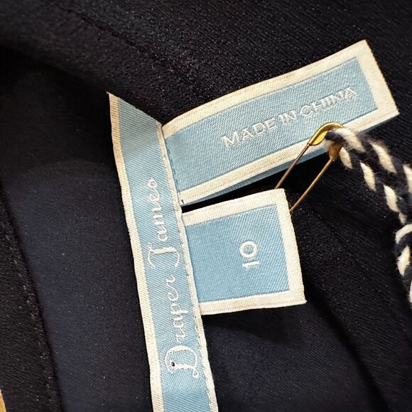 Draper James NEW‎ Women's Solid Keyhole Dress Size 10 Navy Blue Bell Sleeve - Picture 4 of 10